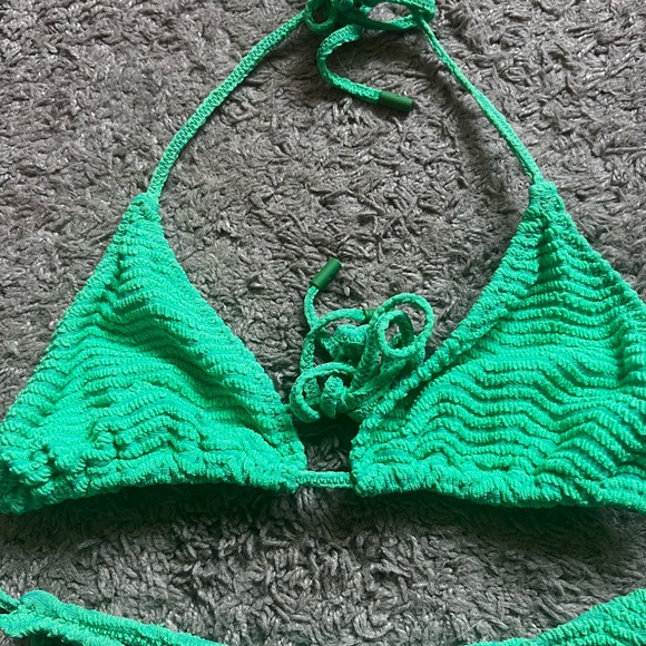 TRIAGL VINCA - HUBE GREEN TERRY TOWELLING TRIANGLE BIKINI SET - Picture 4 of 7